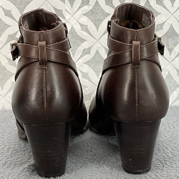 Vionic Upton Brown Leather Western 2.5" Block Heel Comfort Ankle Boot Women 9 - Picture 9 of 13